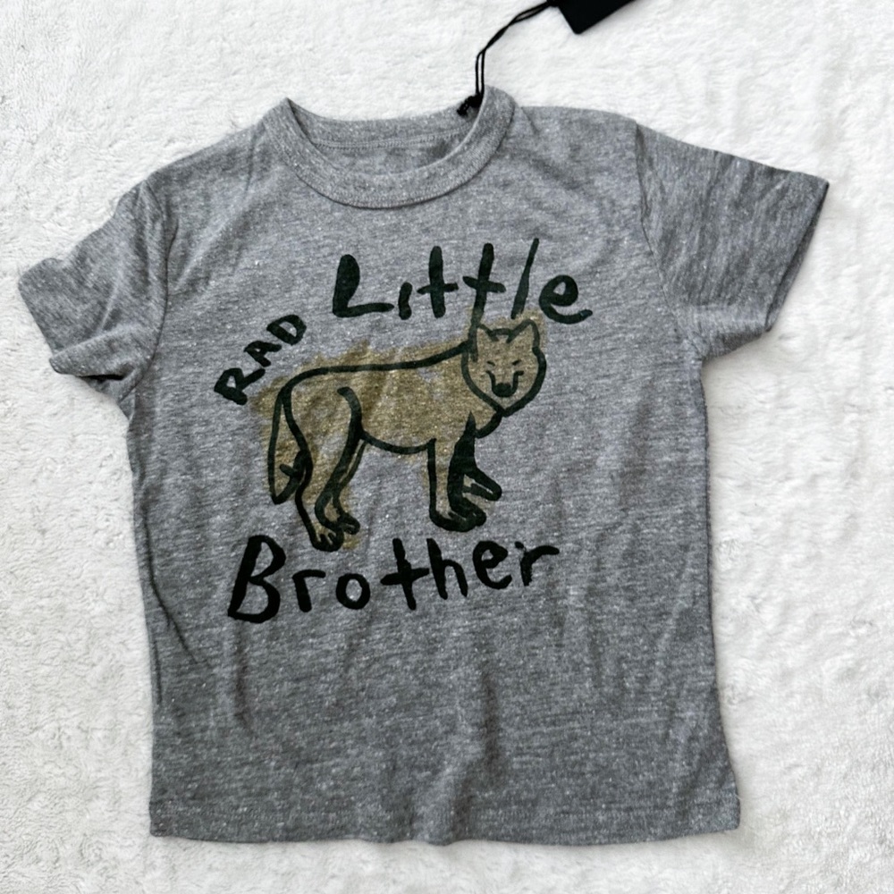 NWT- CHASER Boys Rad Little Brother Wolf Tee Shirt